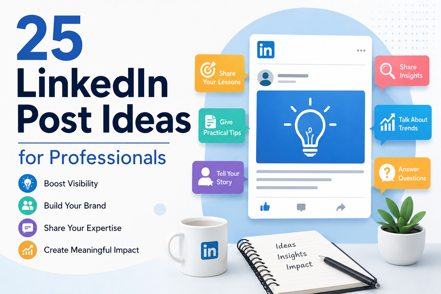 25 LinkedIn Post Ideas for Professionals Who Don't Know What to Post